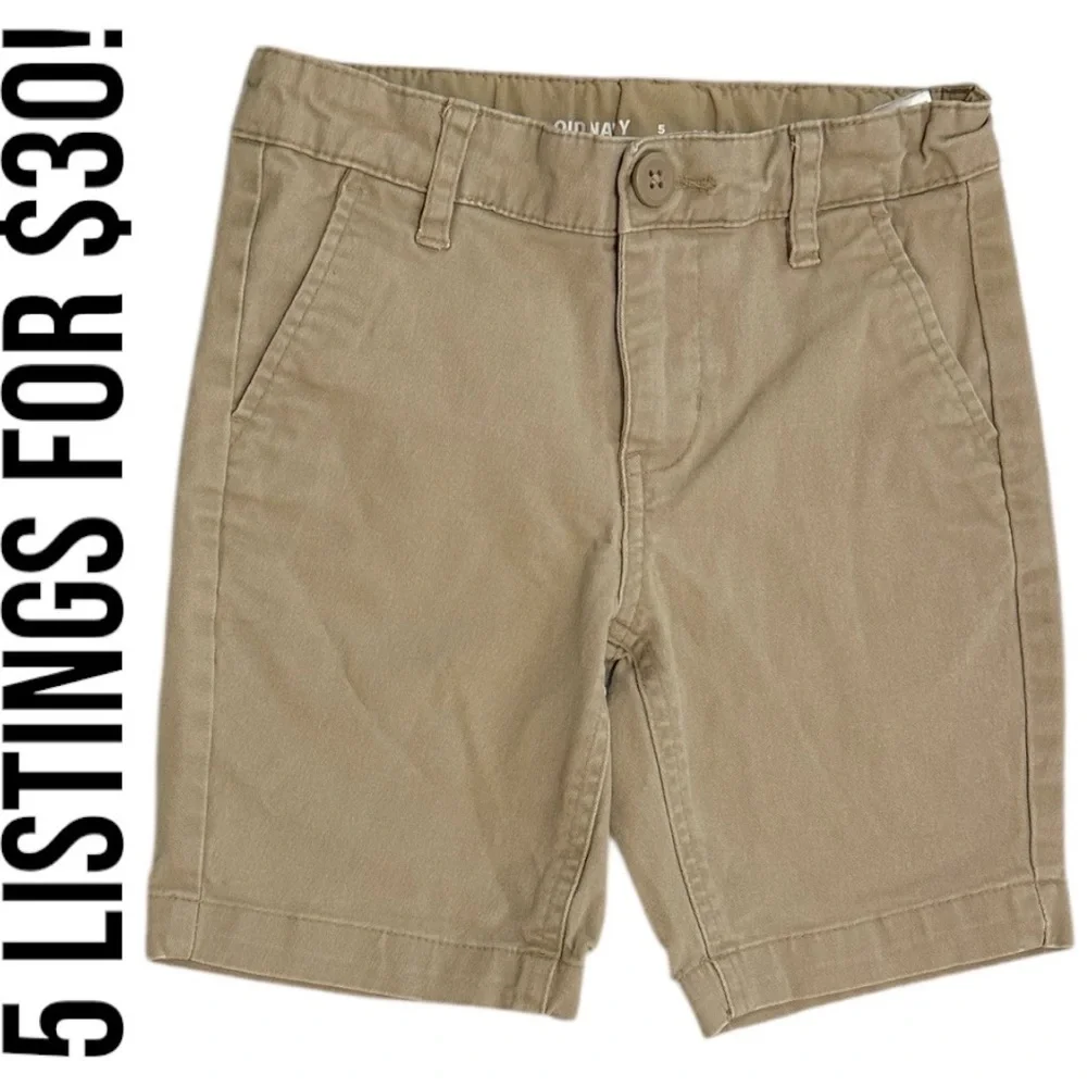 Old Navy Boys Flat Front Khaki Shorts Built in Flex Size 5